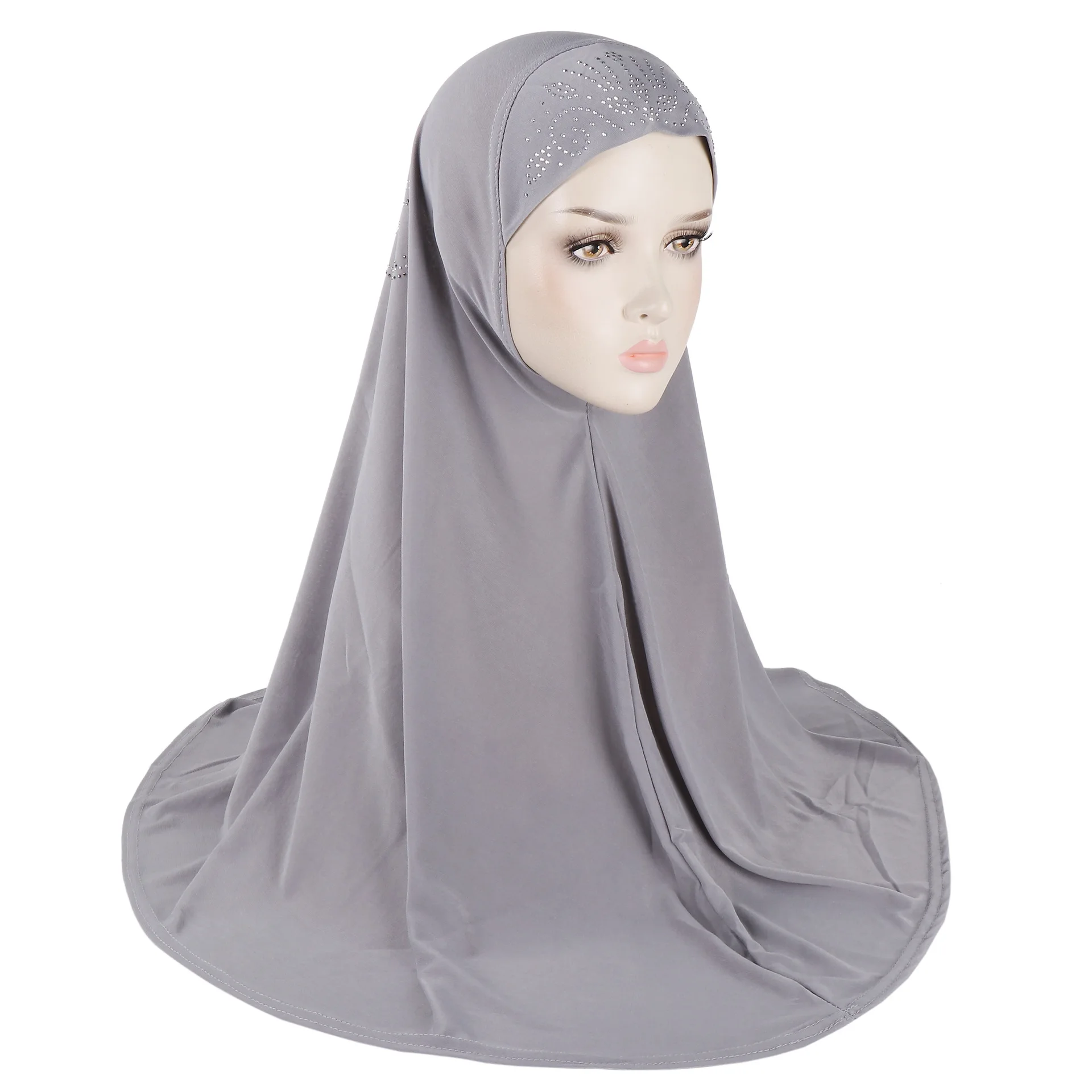 Adultos tamaño mediano 70*70cm orar Hijab musulmán bufanda de diamantes pañuelo islámico sombrero Armia tirar en la cabeza turbante Niqab Nikab gorra