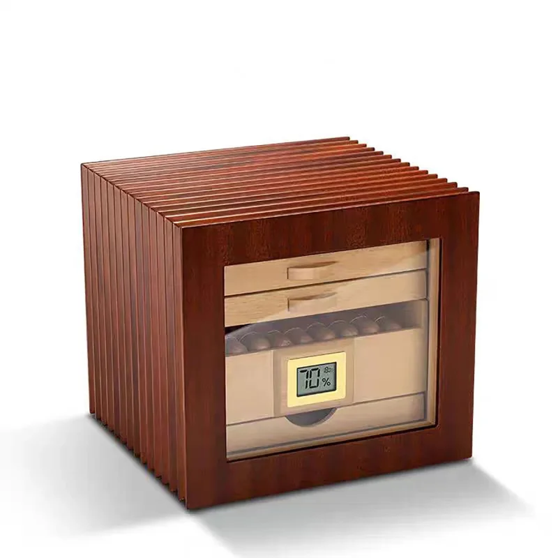 custom.Desktop Good Quality Cigar Cabinet Humidor Luxury Cigar Cabinet with Electronic Hygrometer  Cigar Display
