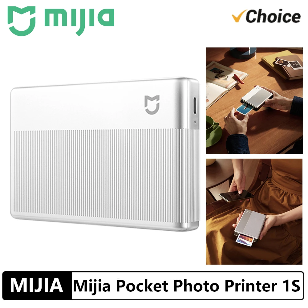 MIJIA Portable Photo Printer 1S Bluetooth Thermal Print ZINK Inkless Technology Xiaomi App Wireless Portable Photo Printing
