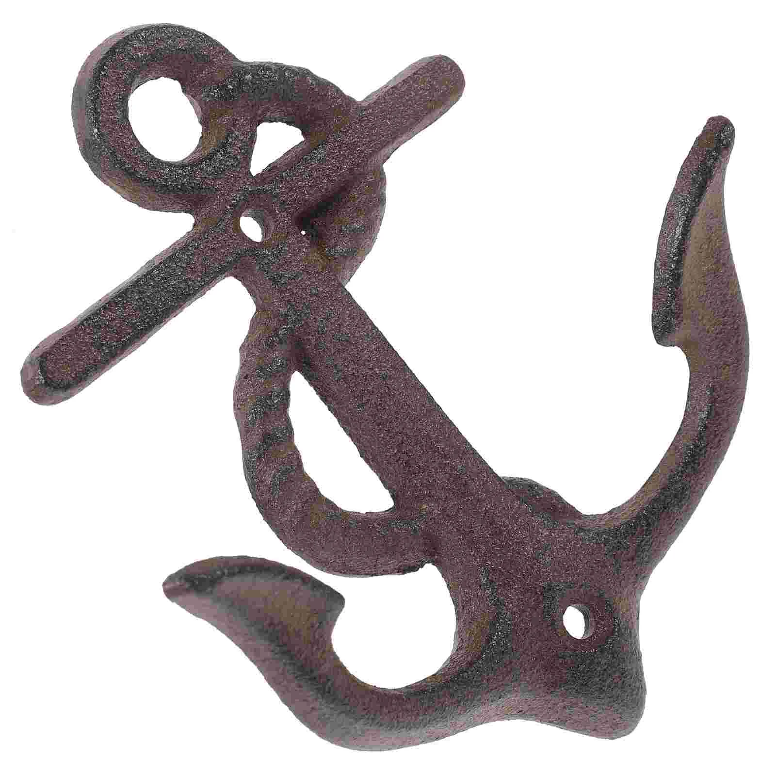 Rack Clothes Hanging Hat Hanger Vintage Rustic Cast Iron Wall Hooks Anchor Shaped Towel Boat