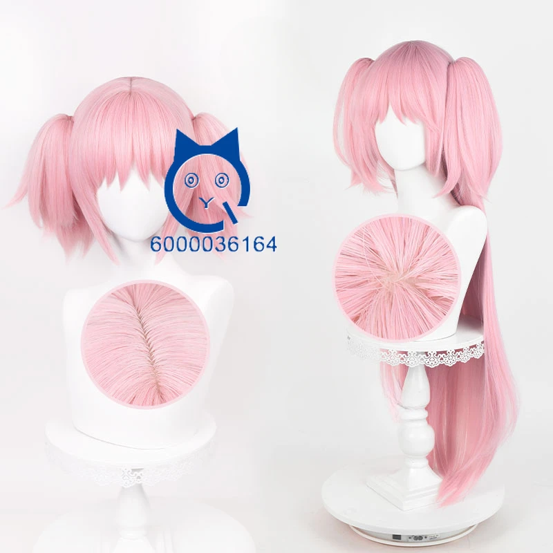 

Madoka Magiiica Kaname Madoka Cosplay Fashion Wig Realistic Scalp Medium-Sized Clip-On Double Ponytails for Anime Expo Halloween