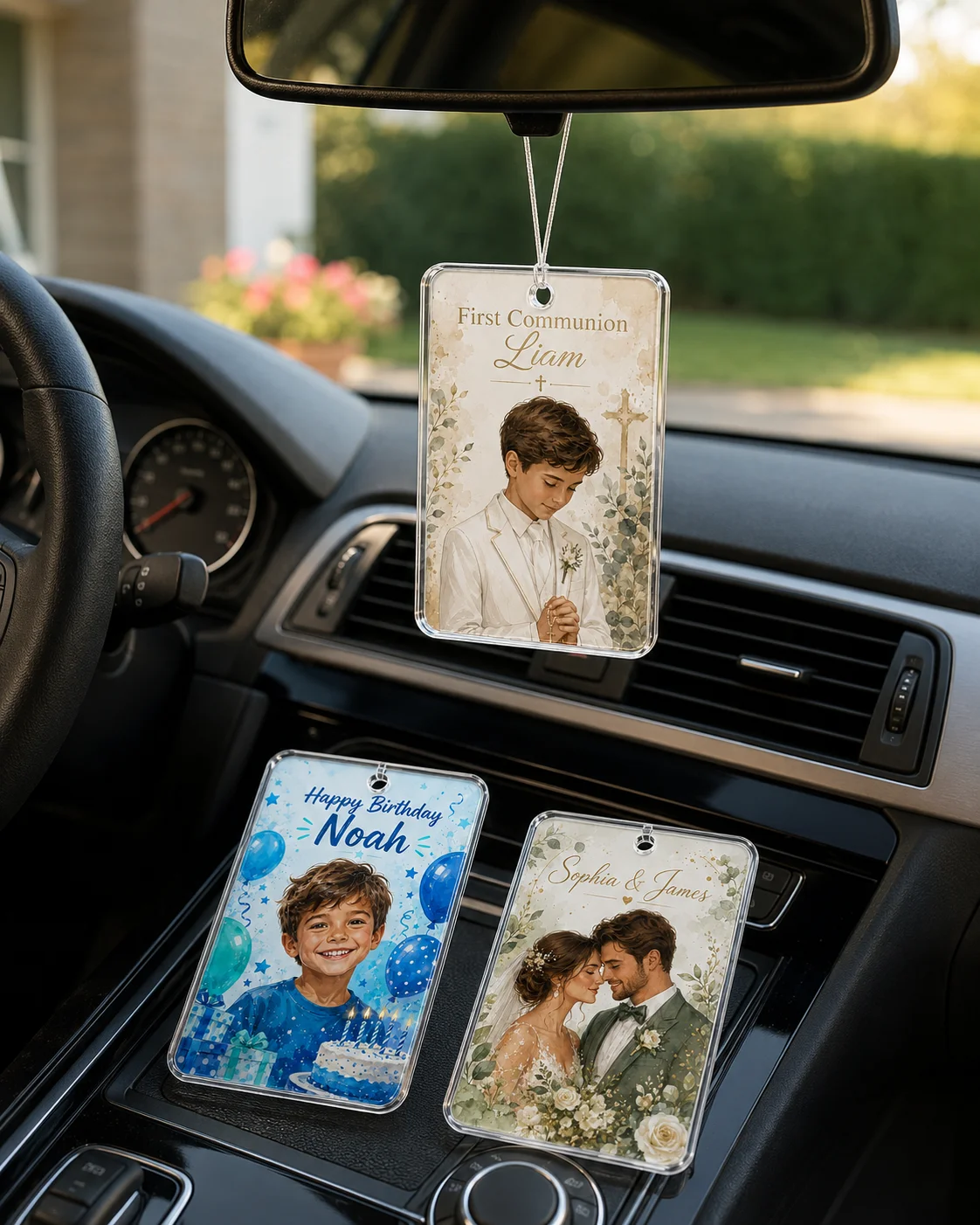 2D Flat, Custom Photo Car Hang - Car Accessories Mirror Hanging review and price