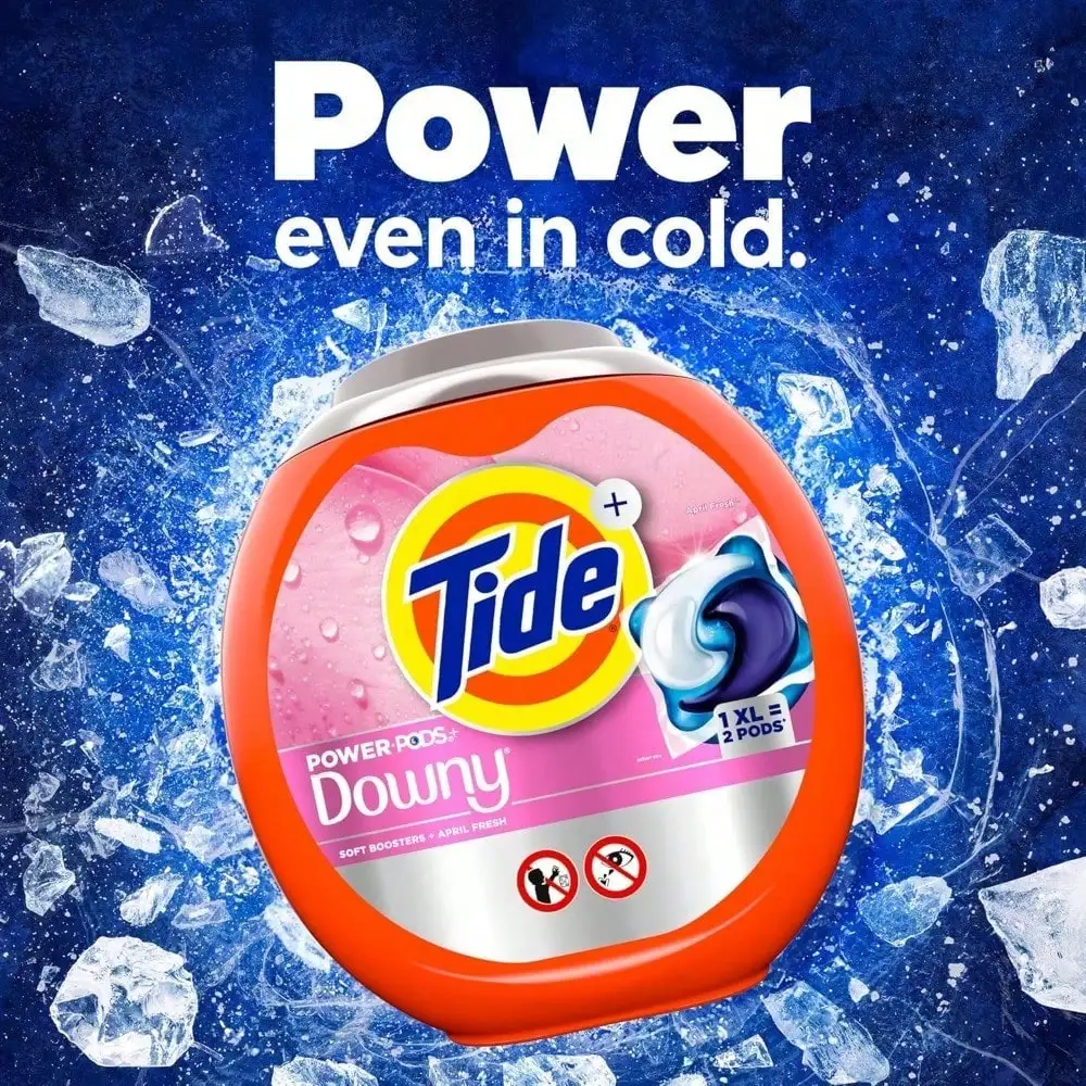Power PODs + Downy 3-In-1 Laundry Pods: April Fresh, Deep Clean, Soften, Stain & Odor Remove, HE Compatible, Mess-Free