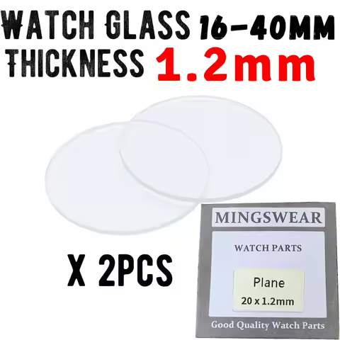 2 Pieces Flat 1.2mm Thickness Watch Glass Round Smooth Mineral Glass Diameter 16mm ~ 40mm Watch Parts Accessories