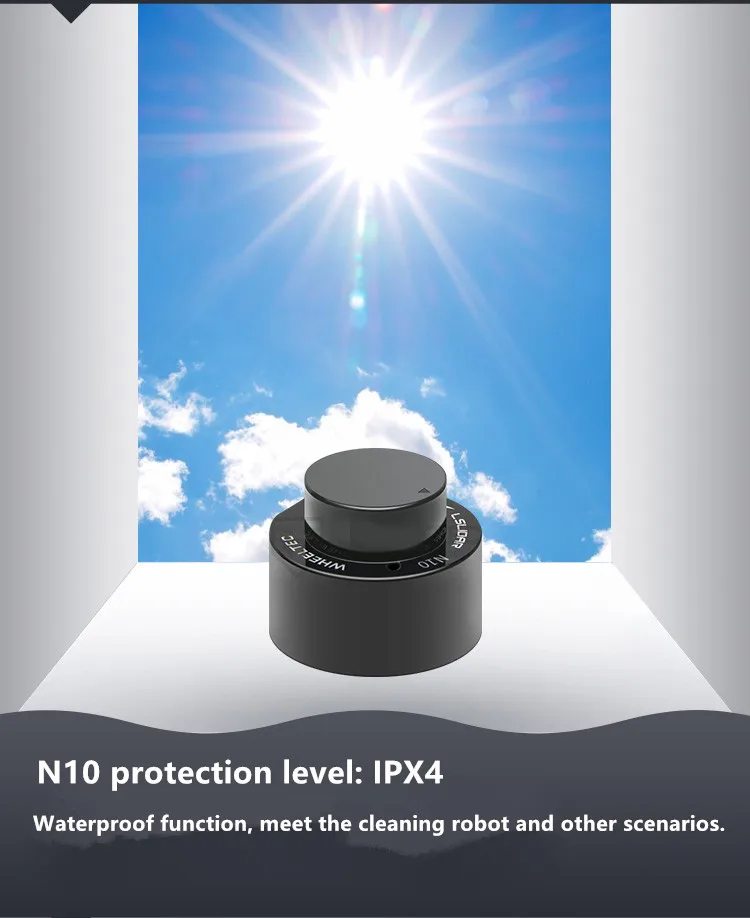 Neuer N10P und N10 Innen- und Außen-Wasserdichter 25m Lidar-Sensor 360 ° TOF Anti-Glare-Radar unterstützt ROS1 und ROS2 (S3) – Detail 7