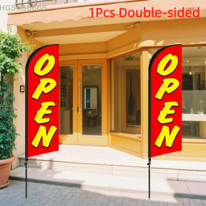 

1Pcs Open Feather Flag Advertising Feather Banner Without Pole For Business Swooper Banner For Storefront Restaurant Cafe