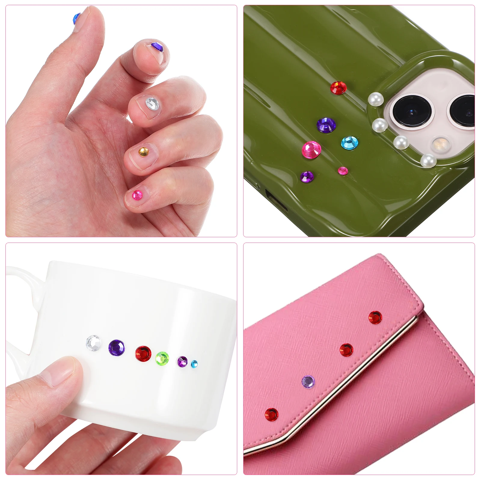 

17 Sheets Rhinestone Sticker Sheet Self Adhesive Colorful Gems Stickers DIY Decor Tools Tweezers for Crafts Phone Laptop Water