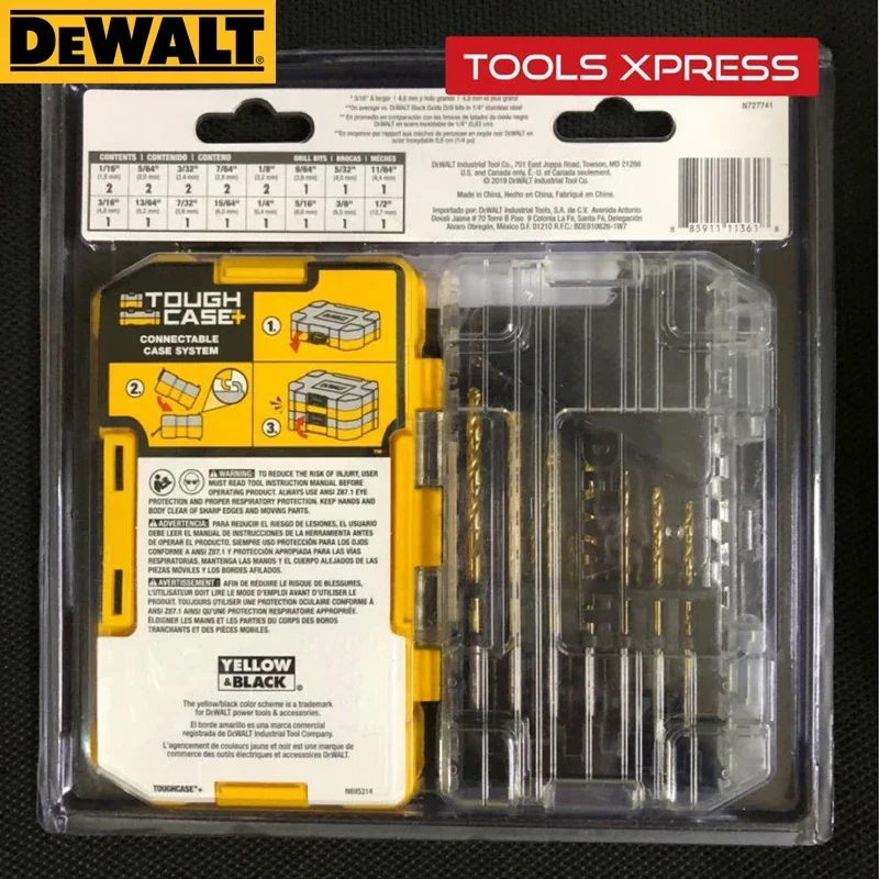 DEWALT Titanium Nitride Coated Drill Bit Set Pilot Point 21-Piece Twist Drill Bits Sets Dewalt Power Tool Accessories DW1361