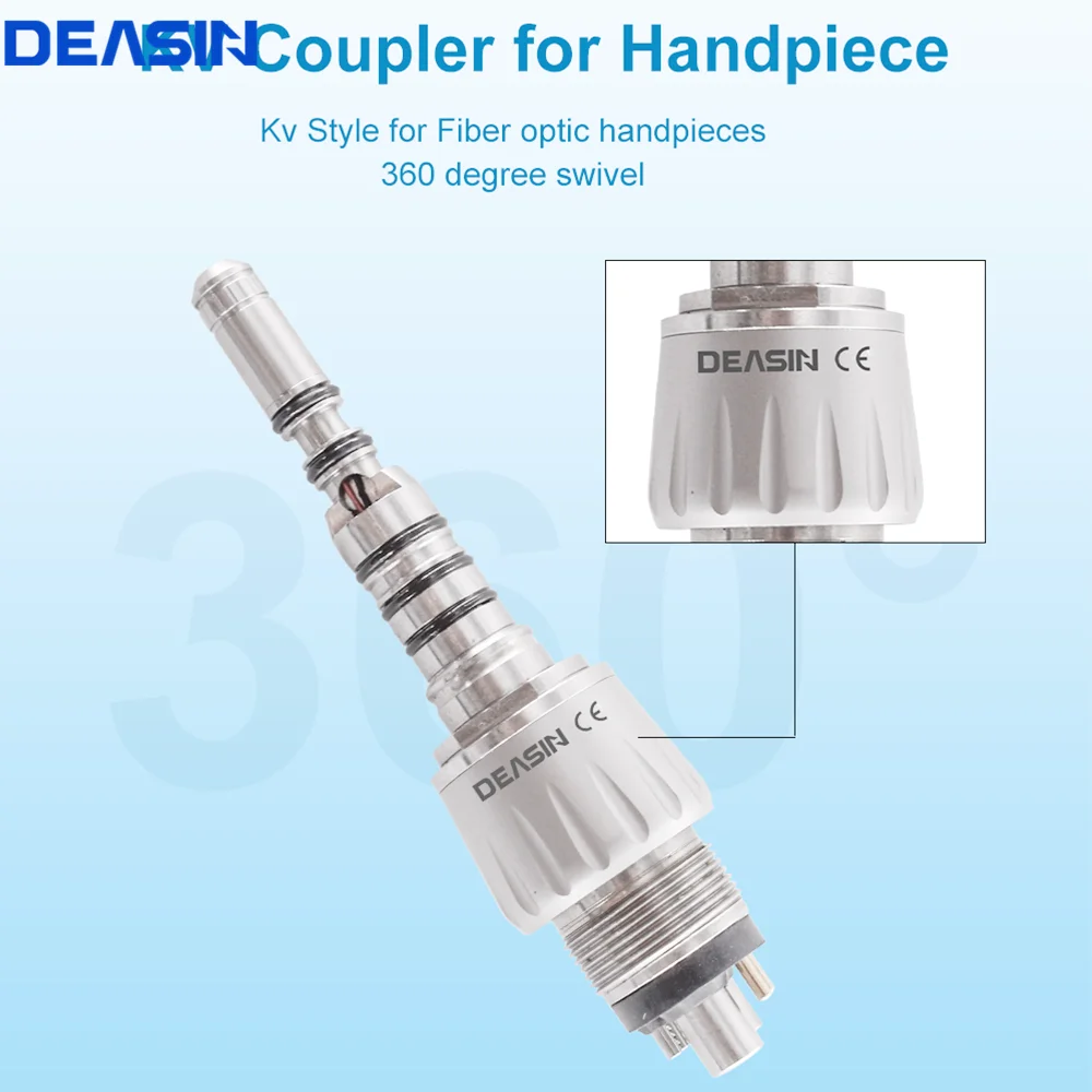 DEASIN Dental Handpiece M6 Holes coupler For kavo 9000 Fiber Optic Handpiece Adaptor Coupling LED Coupler with water filter