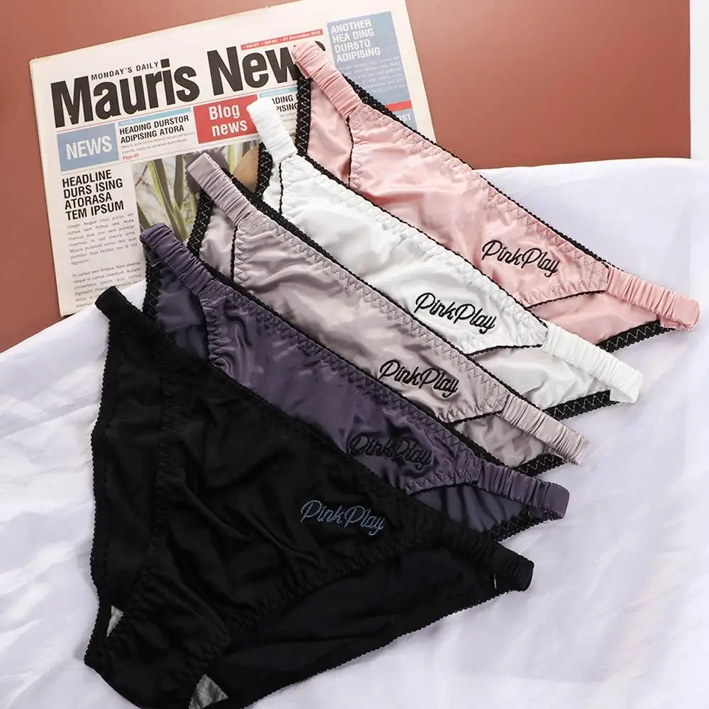 

Women Underpants Fitness Smooth Low Waist Embroidery Underwear Sport Panties Briefs Panty