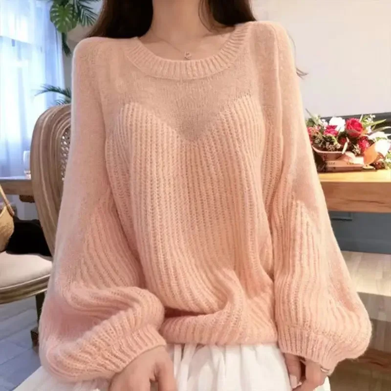 Knitted Sweaters for Women Japanese Style Winter 2024 Cute Kawaii Female Pullover Smooth Light Cheap Top Thermal Harajuku Trend