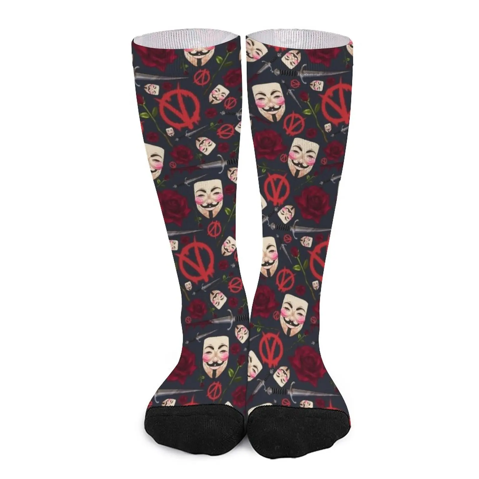 

V for vendetta but it’s a looping pattern Socks Children's socks new in Men's socks Novelties Men's socks with print