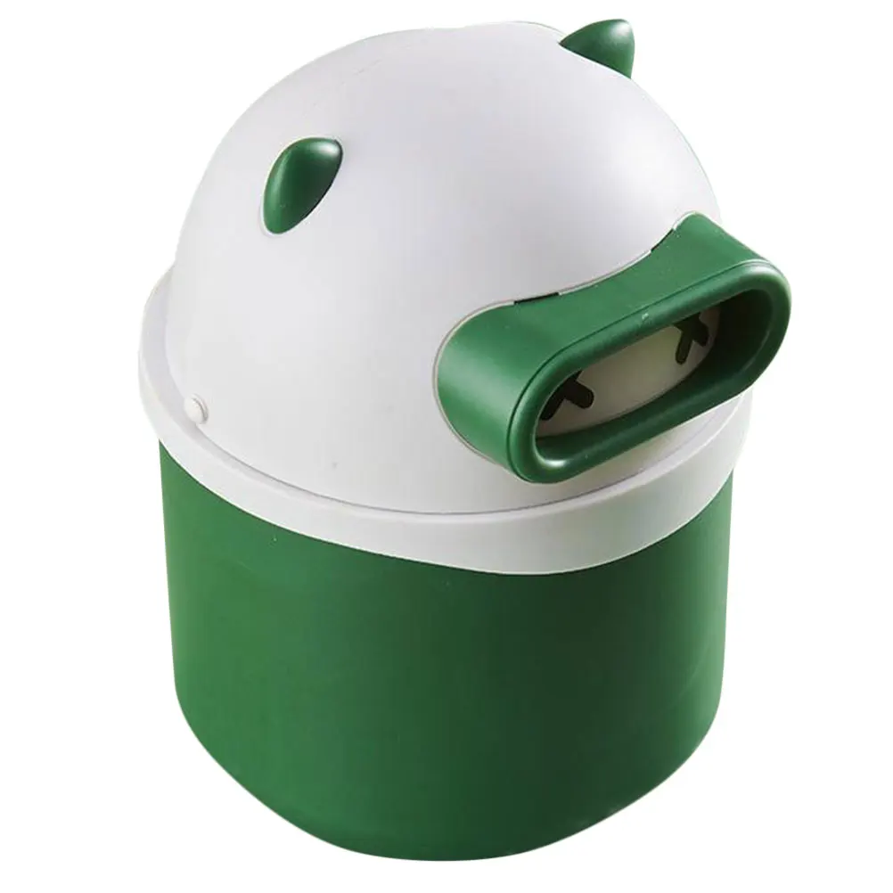 

Desktop Waste Bin Mini Plastic Trash Can Lid Cartoon Panda Small Desktop Garbage Holder Office Desk Countertop Wastebasket