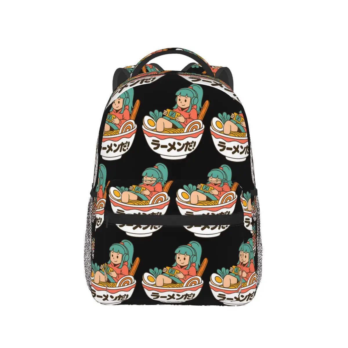 

Cute Kawaii Anime Food Gamer Girl Ramen Bowl Backpack Hot Sale Daypack Large Capacity Kids BookBag School Bag Shoulder Bags