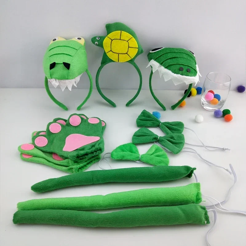 

Adults Kids Plush Dinosaur Tortoise Headband Tail Tie Animal for Birthday Party Cosplay Costume Christmas Halloween