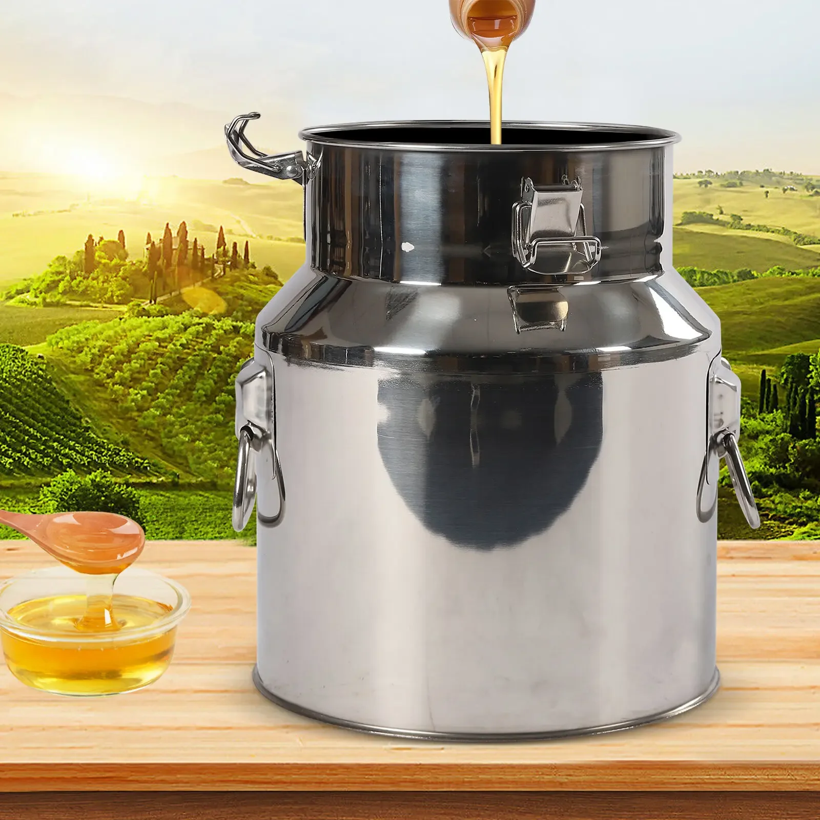 Stainless Steel Sealed Bucket 14/18/22/28L With Carrying For Home Brewing Wine Beer Making Drum Storage Oil Rice Water Barrel