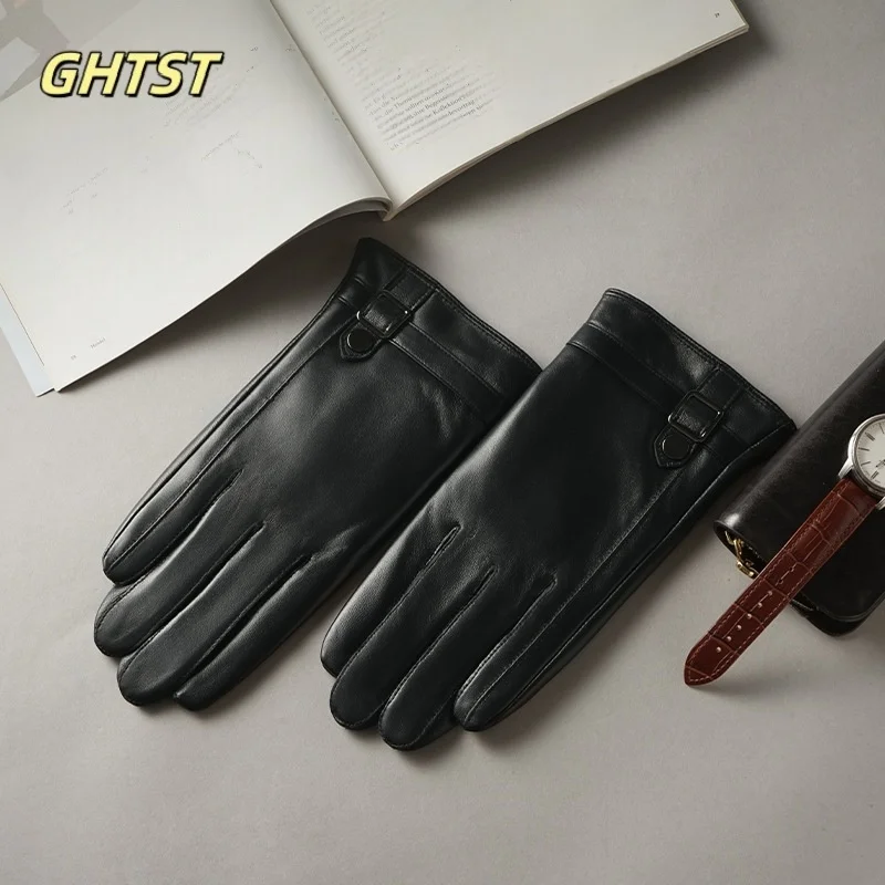 2025 Nieuwe collectie warme handschoenen Echt lederen handschoenen Heren Rijden Wanten Klimmen Wandelen buiten fietsen zakelijke lederen handschoenen