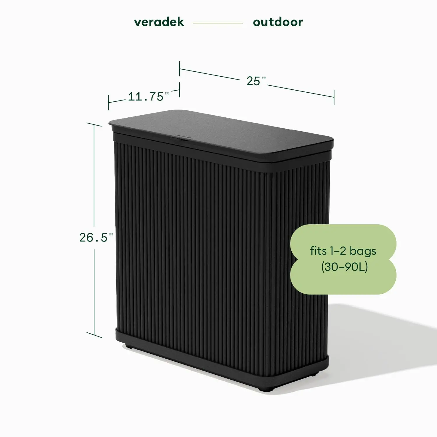 Tambour Waste Bin, Outdoor Trash Can with Dual Bag System