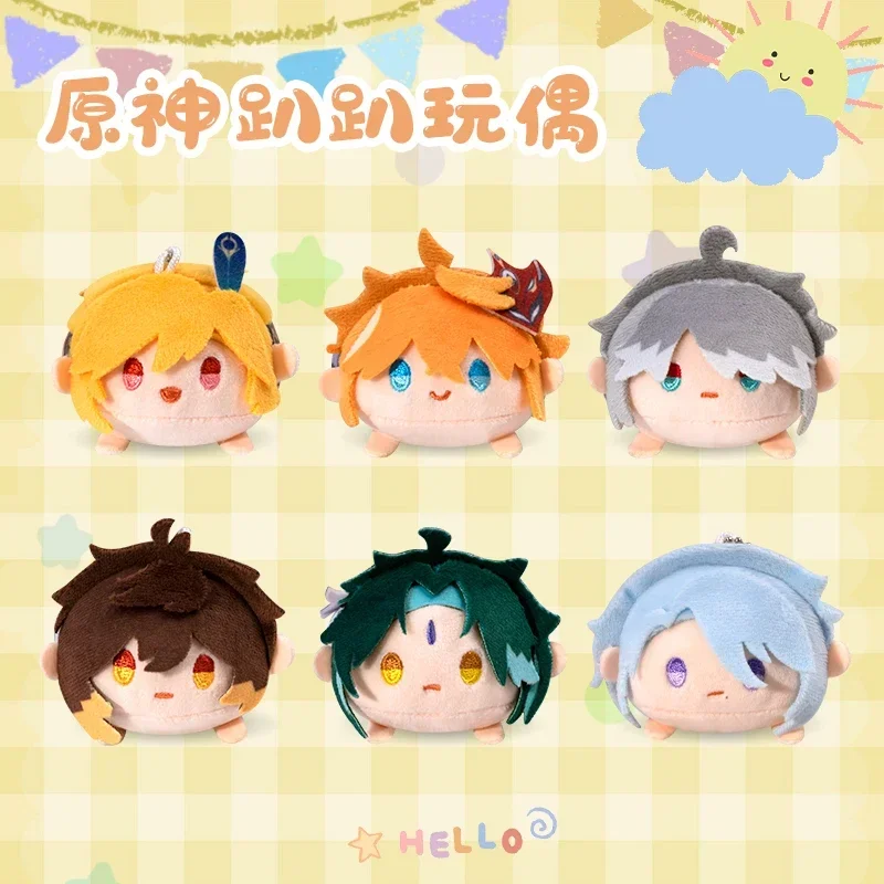 Anime Genshin darbe Tartaglia Xiao Xiao li Kaveh sevimli PAPA serisi peluş bebek 9cm yumuşak Plushie oyuncaklar Dango kolye çanta anahtarlık