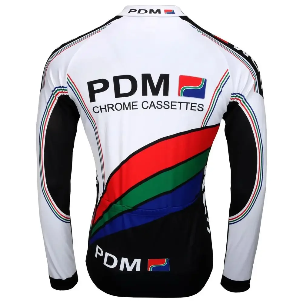 PDM Retro Classic Men Spring Summer Cycling Jerseys Long Sleeve Racing Bicycle Clothing Maillot Ropa Ciclismo