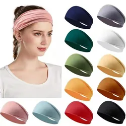 1pc Solid Color Sports Headband Women Yoga Running Fitness Turban Sweatband Hair Accessories Absorbing Sweat Gym Hairbands