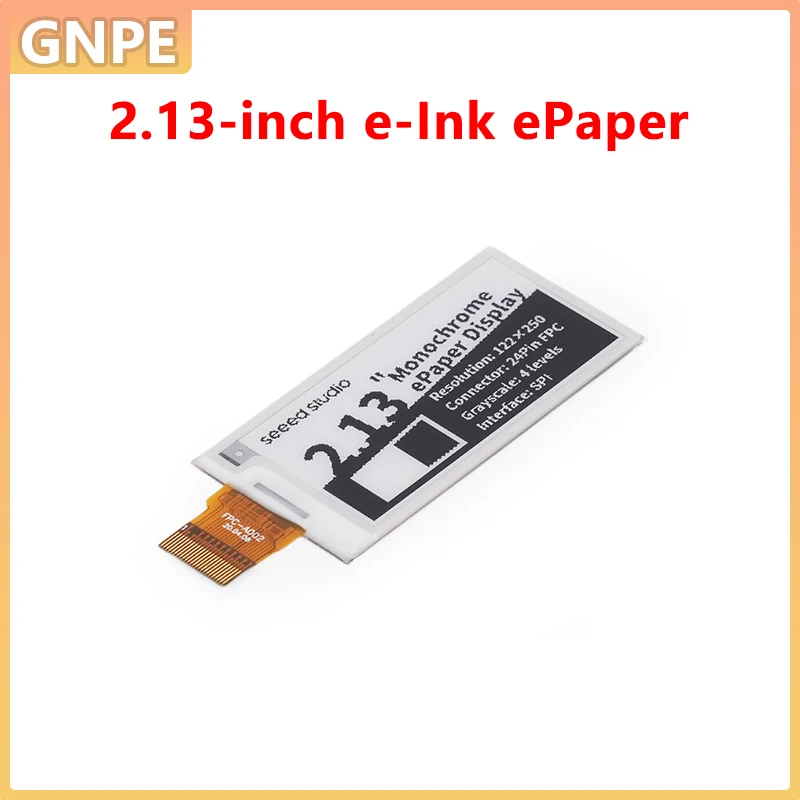 

2.13 Inch Monochrome eInk ePaper Display 122x250 SPI Low Power High Contrast Fast Refresh Screen Module for XIAO/Arduino