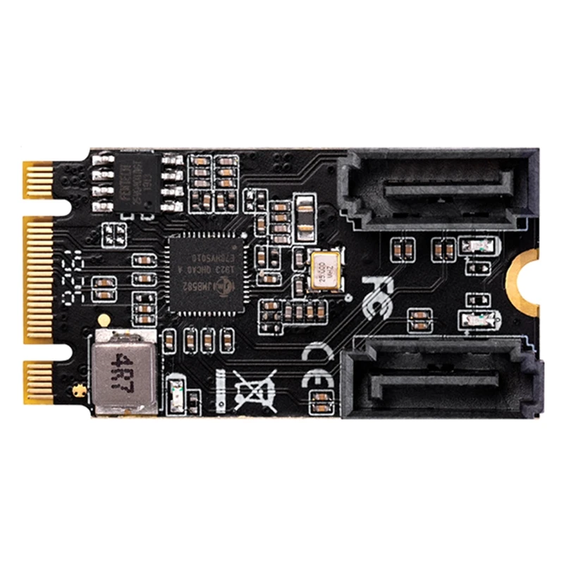 M2 PCIE Nvme SATA6G 2 Port SATA III 6Gb/S M.2 22X42 M Key And B Key Controller Adapter Card JMB582 image 3