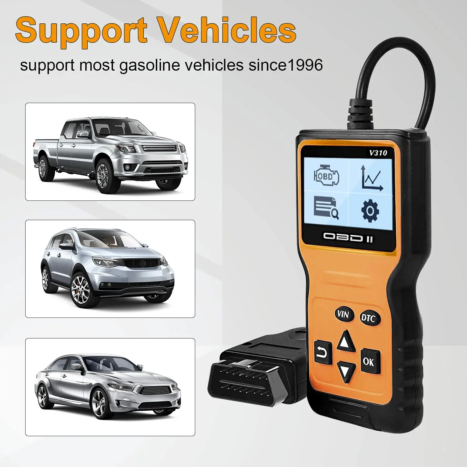 V310 OBD2 Automotive Scanner Automatically Reads and Clears Trouble Detectors Automotive Diagnostic Tool for OBD II Protocols