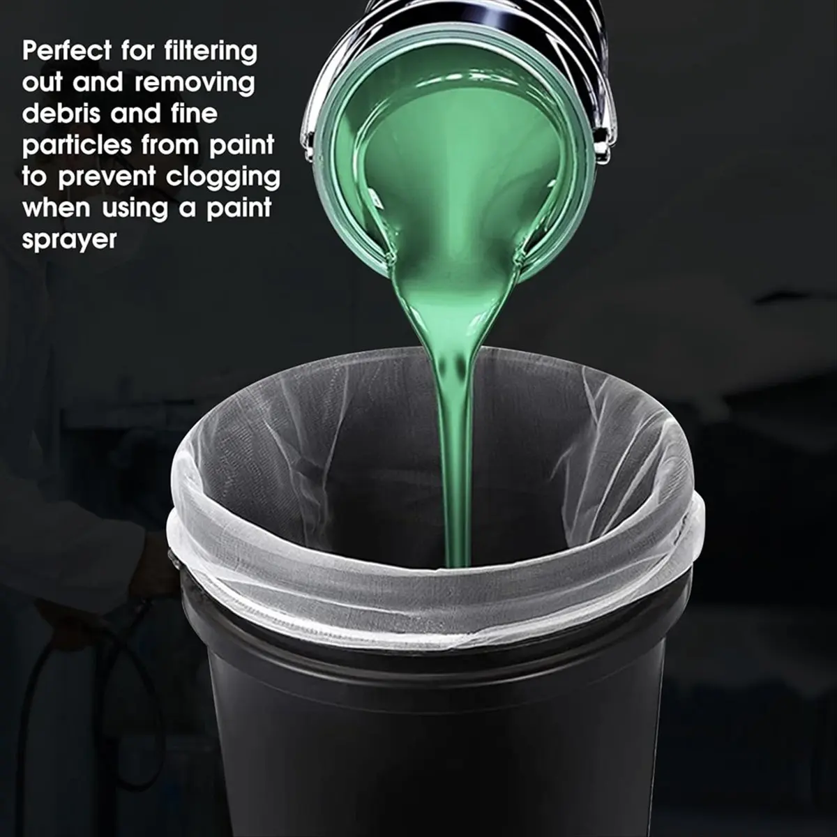 Budget-Friendly 10 Pcs Paint Strainer Bag, 1 Gallon Paint Filter with Elastic Drawstring White Fine Mesh Top Opening Nylon Mesh