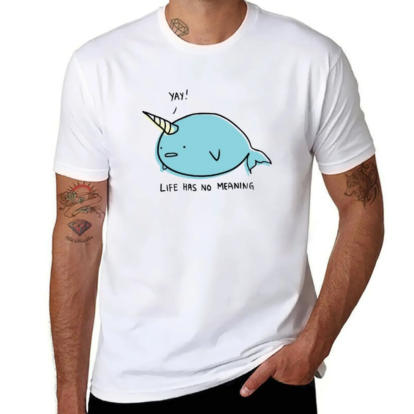 

g T-Shirt t shirts man Narwhal t men 100% shirts man cotton Nihilistic for