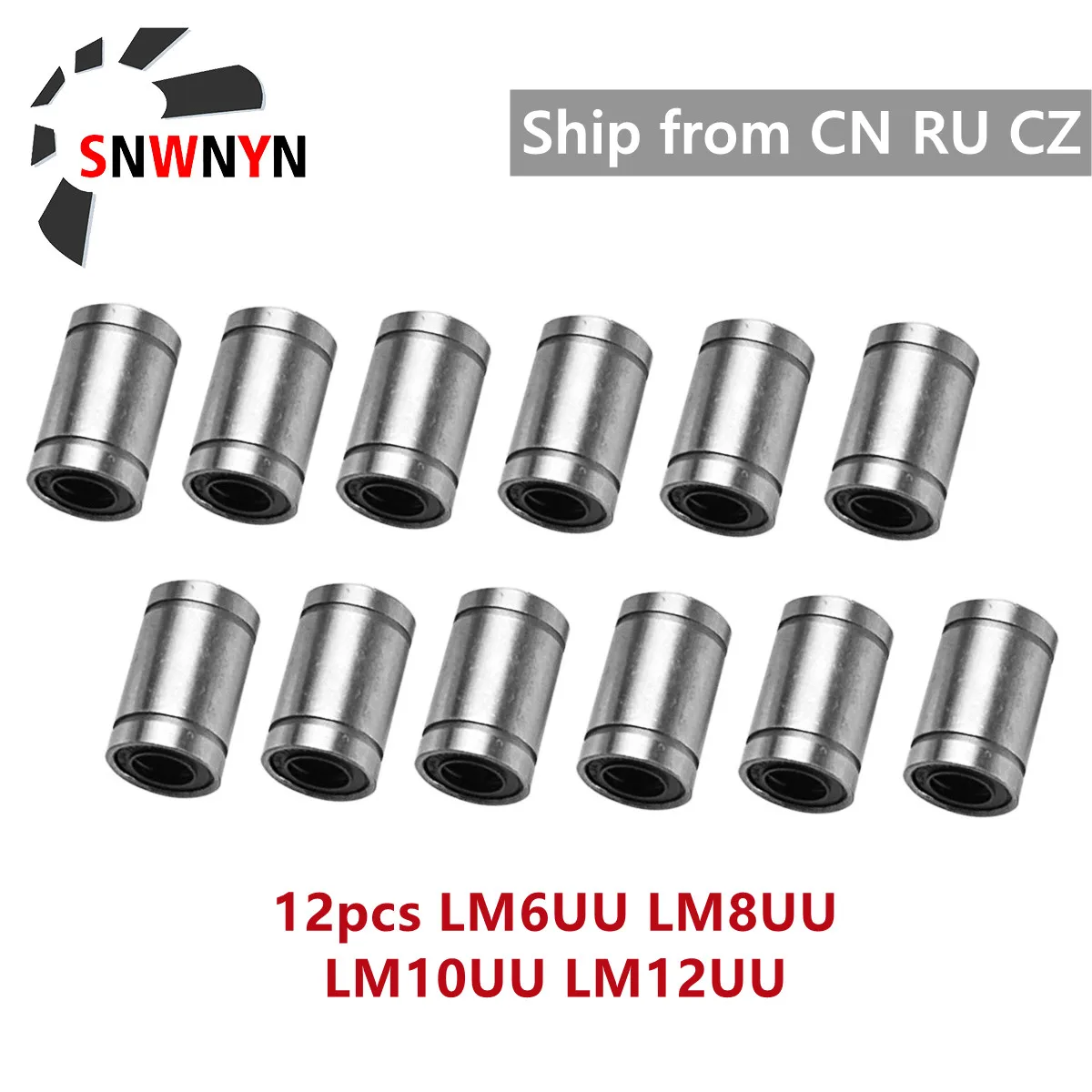 12pcs LM6UU LM8UU LM10UU LM12UU Linear Bearing Linear Rail Bearing Bushing  For CNC Of 3D Printer