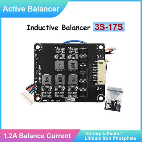 1.2A Active Balancer Lifepo4 3S 4S 5S 6S 7S 8S 9S 10S 12S 13S 14S 16S 17S Equalizer Inductive Balance Board BMS Balancer Li-ion