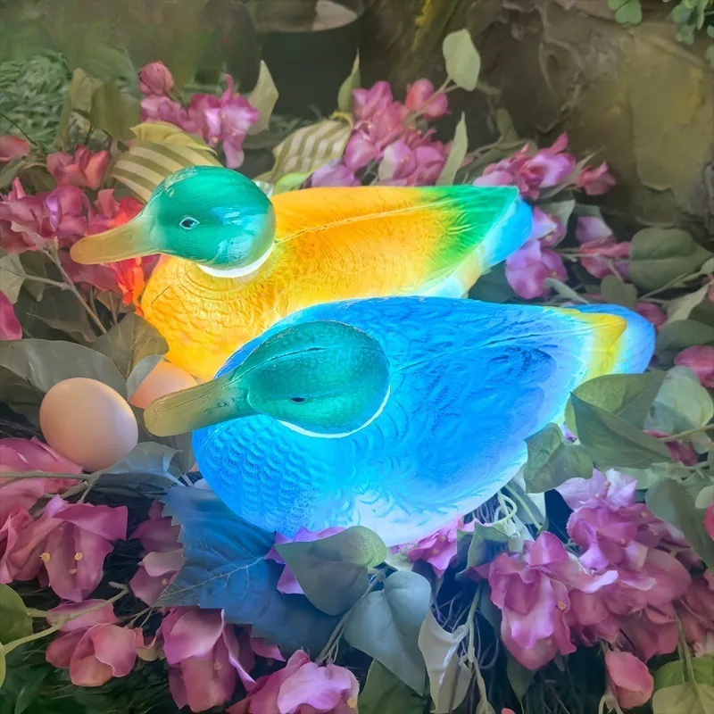 

Скульптура утки-мандарина, лампа IP65, имитация животного для рождественского украшения, ландшафтное освещение