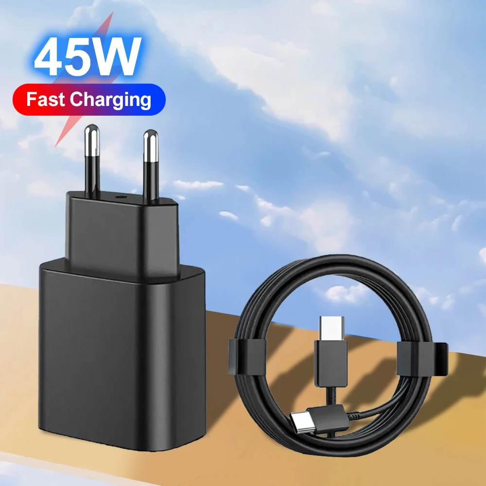 45W PD USB-C Super Fast Charger for Samsung Galaxy S24 Ultra S23 S22 S21 Plus Note10 A54 A34 5A Quick Charging Type C Data Cable