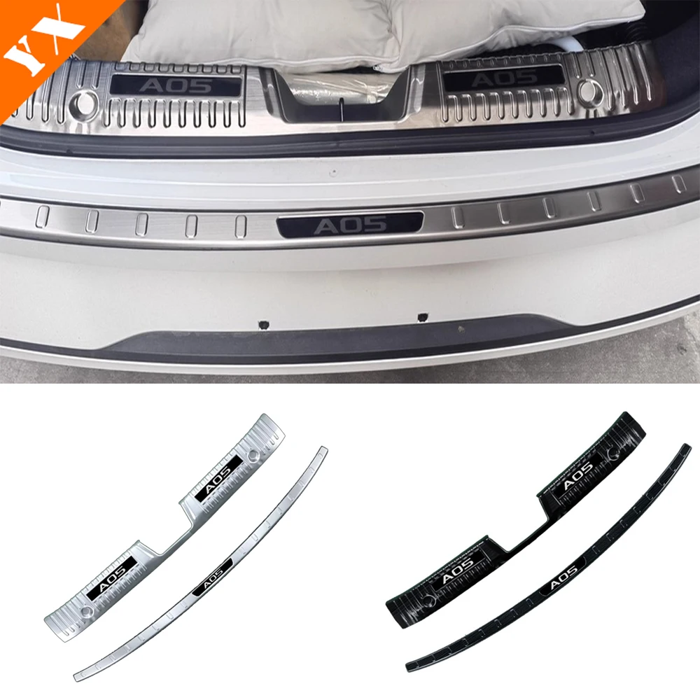

For qiyuan a05 nevo a05 2024 2025 2026 accessories Stainless Black Trim Car Rear Trunk Protector Plate Anti Hit/Dust sill Cover