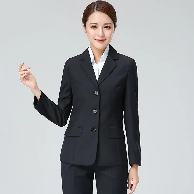 

Весенне-осенний новый женский деловой костюм с футболки на пуговицах, рабочая одежда, пальто, офисная официальная одежда, длинный све, женский костюм
