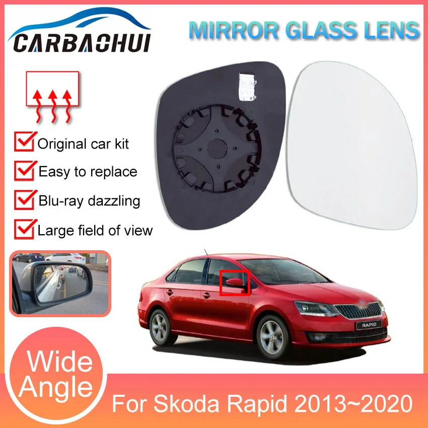 Heated Side Mirror mirror glass Door Wing Rearview mirrors lens For Skoda Rapid 2013 2014 2015 2016 2017 2018 2019 2020