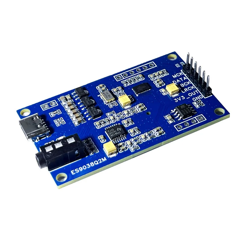 ES9038Q2M I2S DAC Audio Decoder Board DSD512 3.5mm Output USB Type-C Powered Digital Audio DAC Module for DIY Amplifier