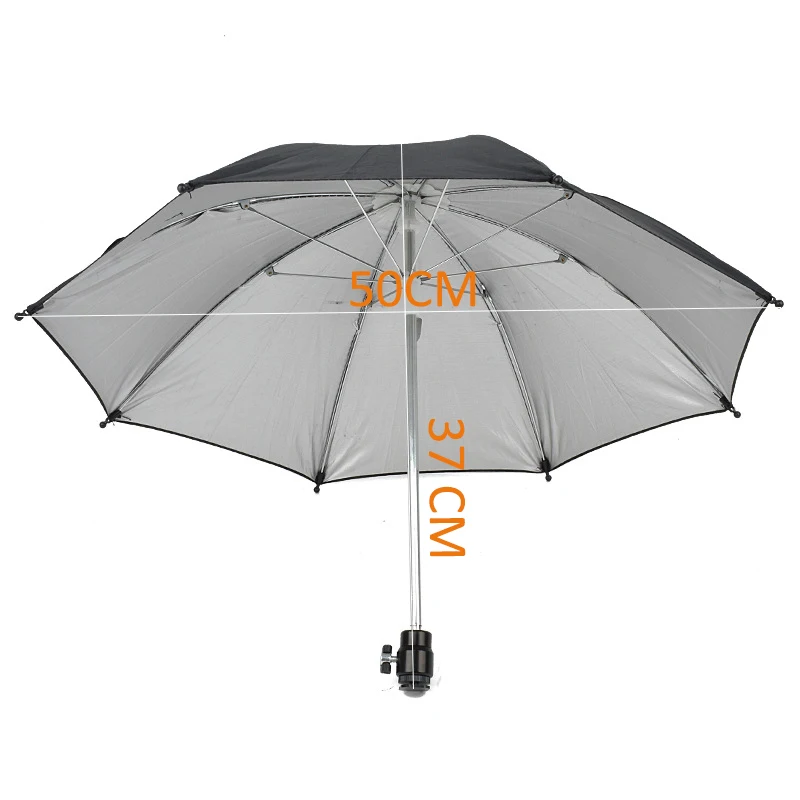 OHYER Ombrello per fotocamera Hot Shoe Copertura antipioggia per fotocamera Antipioggia Digitale Reflex Impermeabile Della Pioggia Macchina Fotografica Vite di arresto angolare Nero (Diametro 50 cm