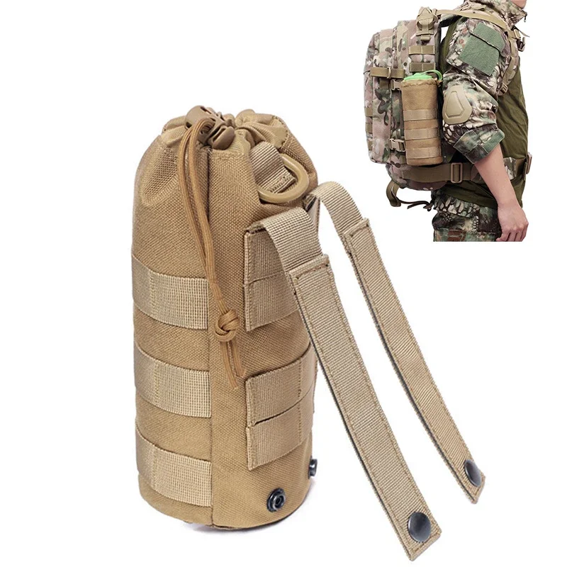 Outdoor Travel Camping Hiking Cycling Fishing Hunting Water Bottle Kettle Carrier Tactical Molle Water Bottle Bag Pouch Holder