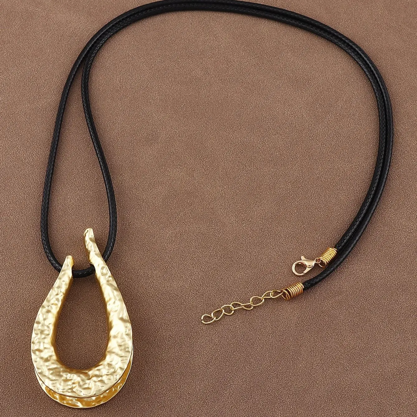 1 قطعة بوهو شيك قلادة ذهبية أنيقة على حبل شمع طويل سلسلة سترة عصرية قلادة مجوهرات هدية لصديق ، هدايا زوجين