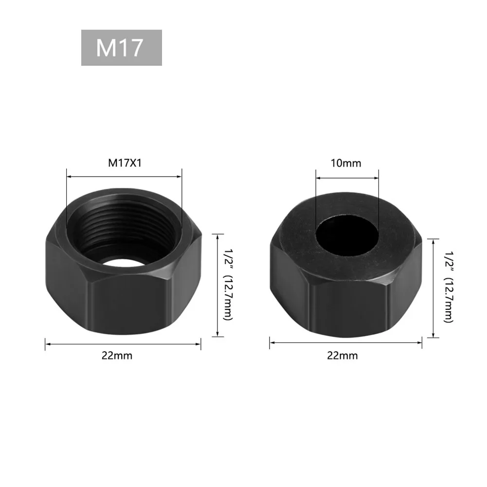 Juego de adaptador de mandril M17 6/6, 35/8mm con tuerca, máquina de recorte de grabado, recortadora, enrutador eléctrico, pinzas de broca