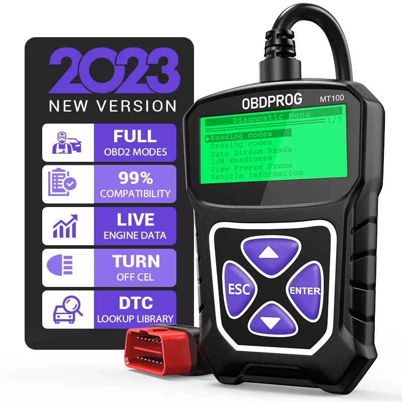 

OBDPROG MT100 OBD2 Scanner Professional Car Code Reader EOBD OBD 2 Engine Check Auto Diagnostic Scan Tools PK ELM327 Free Update