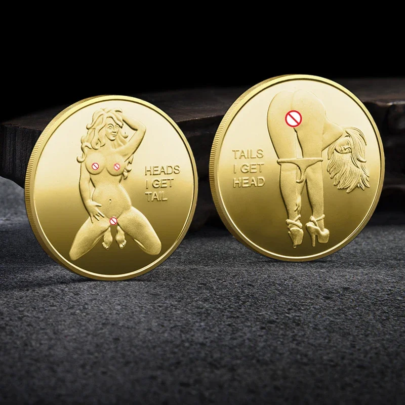 

1PCS Sexy Woman Coin Commemorative Coins New Adult Challenge Plated Art Collection Lucky Girl Tourism Travel Gift Collectibles