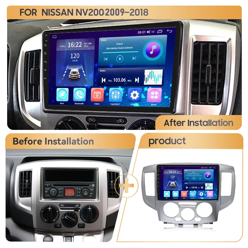 MAMSM Car Radio For Nissan NV200 M20 2009 - 2018 Android 12 Multimedia Video Player GPS 4G Carplay Autoradio 2K QLED Head Unit