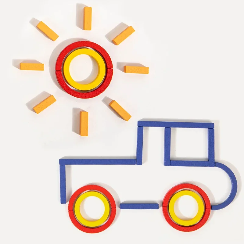 DIY Holz Kreative Sticks Und Ringe Puzzle Intelligenz Spiel Montessori Frühen Kindheit Pädagogisches Spielzeug Für Kinder Kinder