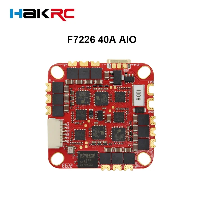 HAKRC F7226 40A AIO Baro BlackBox Sensor de corriente F722 controlador de vuelo blheli 4 en 1 ESC 2-6S para RC FPV