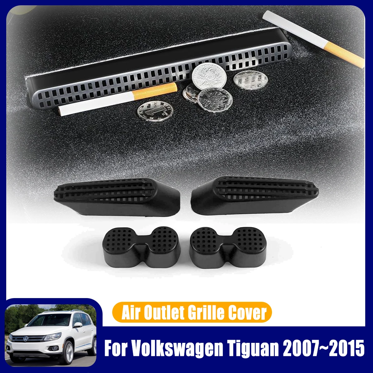 For Volkswagen VW Tiguan 2007-2015 Car Air Condition Outlet Vent Covers Trim Under Seat Protection Interior Accessories Grille