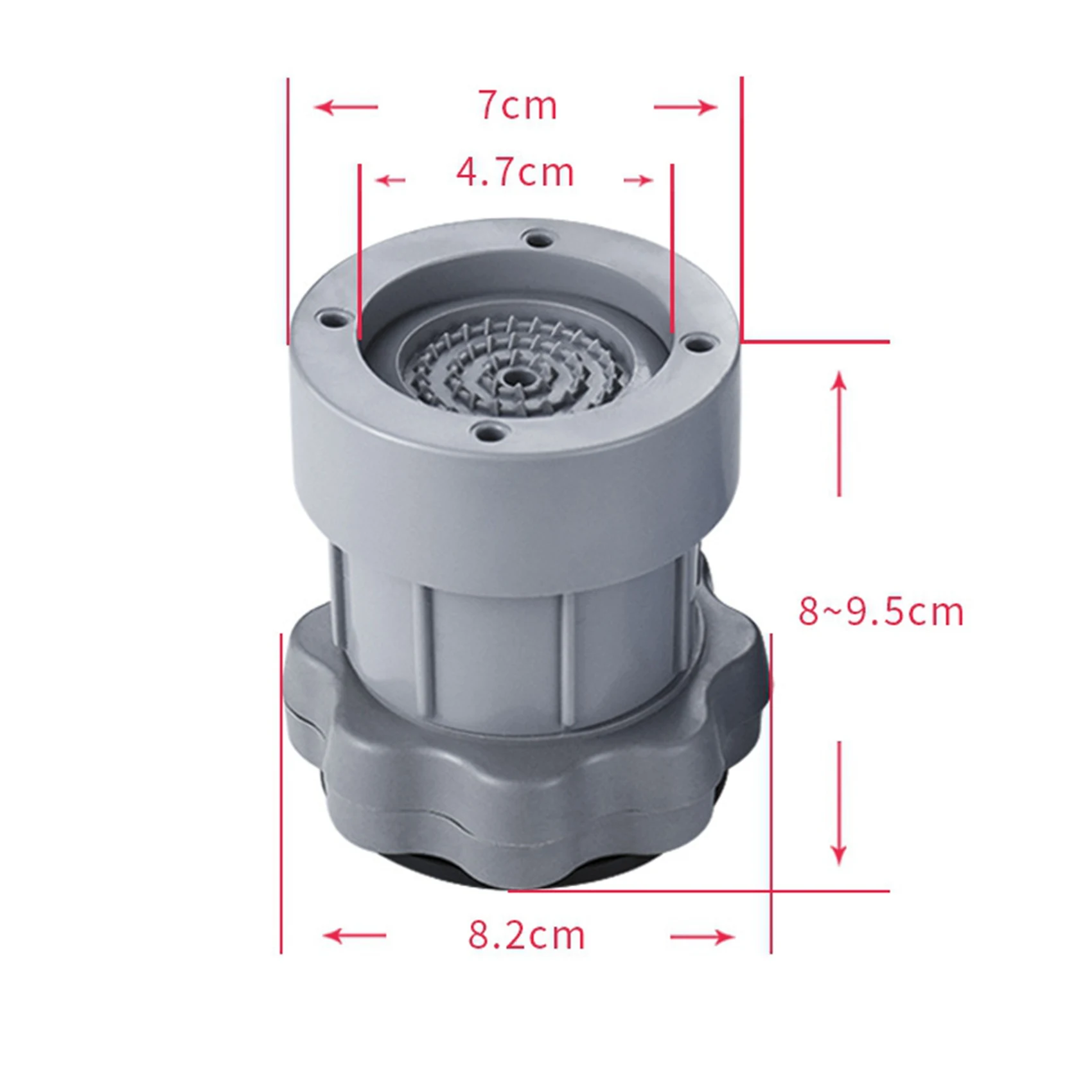 A69E8PC Adjustable Heighten Washing Machine Anti Vibration Pad Shock Non Slip Feet Mat Fridge Floor Furniture Protector-Gray