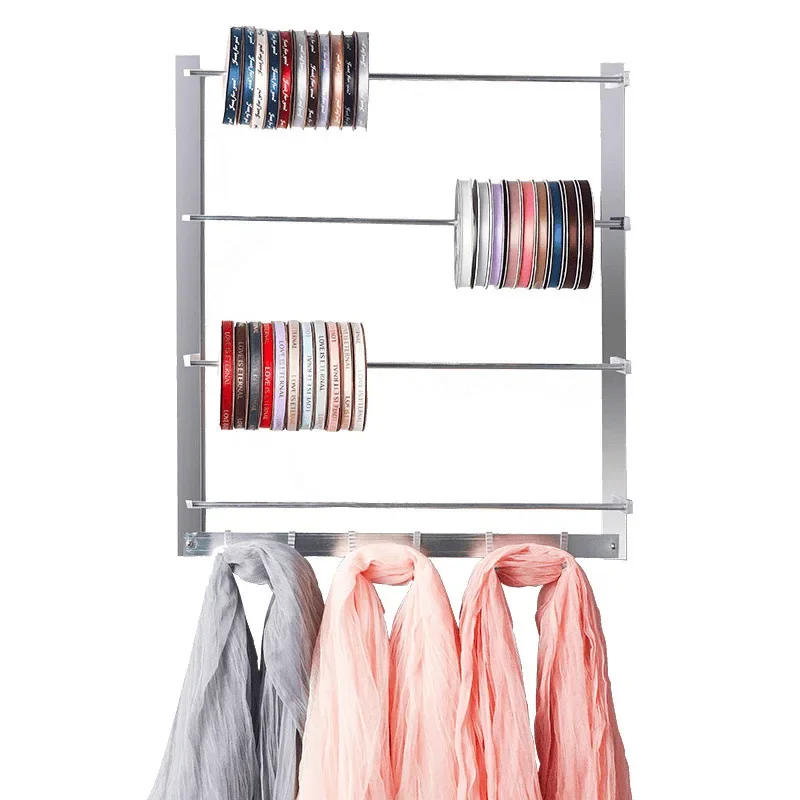 Ribbon Shelf Space Aluminum Flower Wrapping Paper Shelf Cake Shop Tools Ribbon Storage